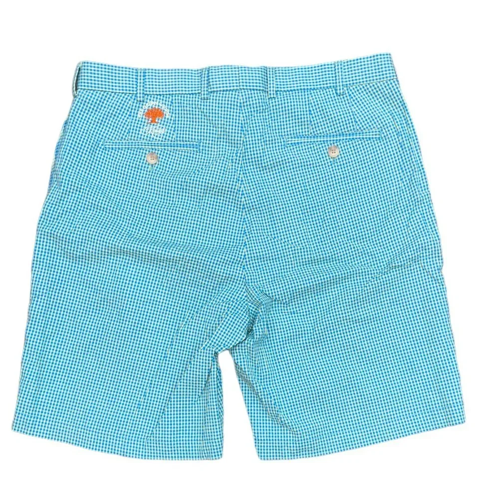 Men's‎ Peter Millar Teal Plaid Golf Shorts Size 34